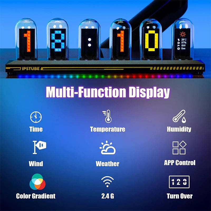 Настраиваемые часы RGB Nixie